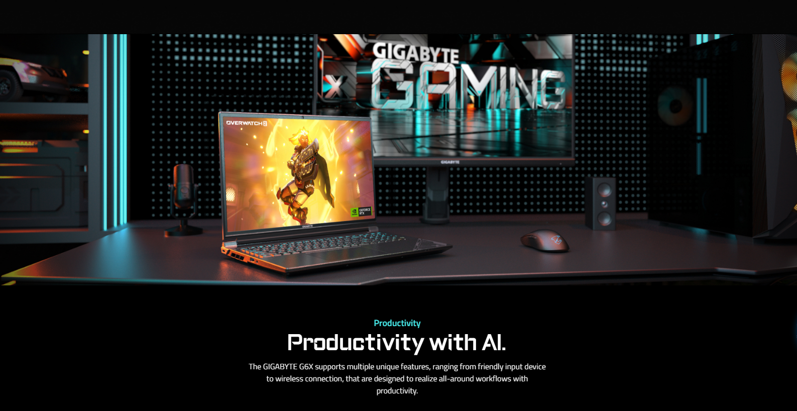 A large marketing image providing additional information about the product Gigabyte G6X 9MG-42AU854SH 16" 165Hz 13th Gen i7 13650HX RTX 4050 Win 11 Gaming Notebook - Additional alt info not provided